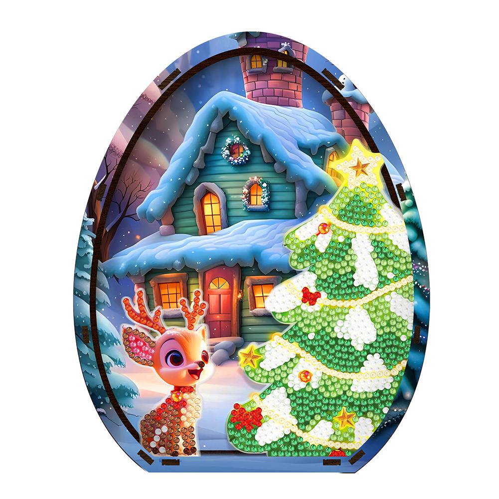 

Wooden Santa Claus Diamond Painting Tabletop Ornaments Kit Table Top Diamond Painting Ornament Kits for Home Office Decor