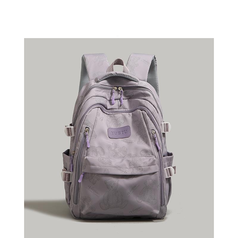 Backpack Korean version solid color female college student class schoolbag simple large capacity travel bag computer bag