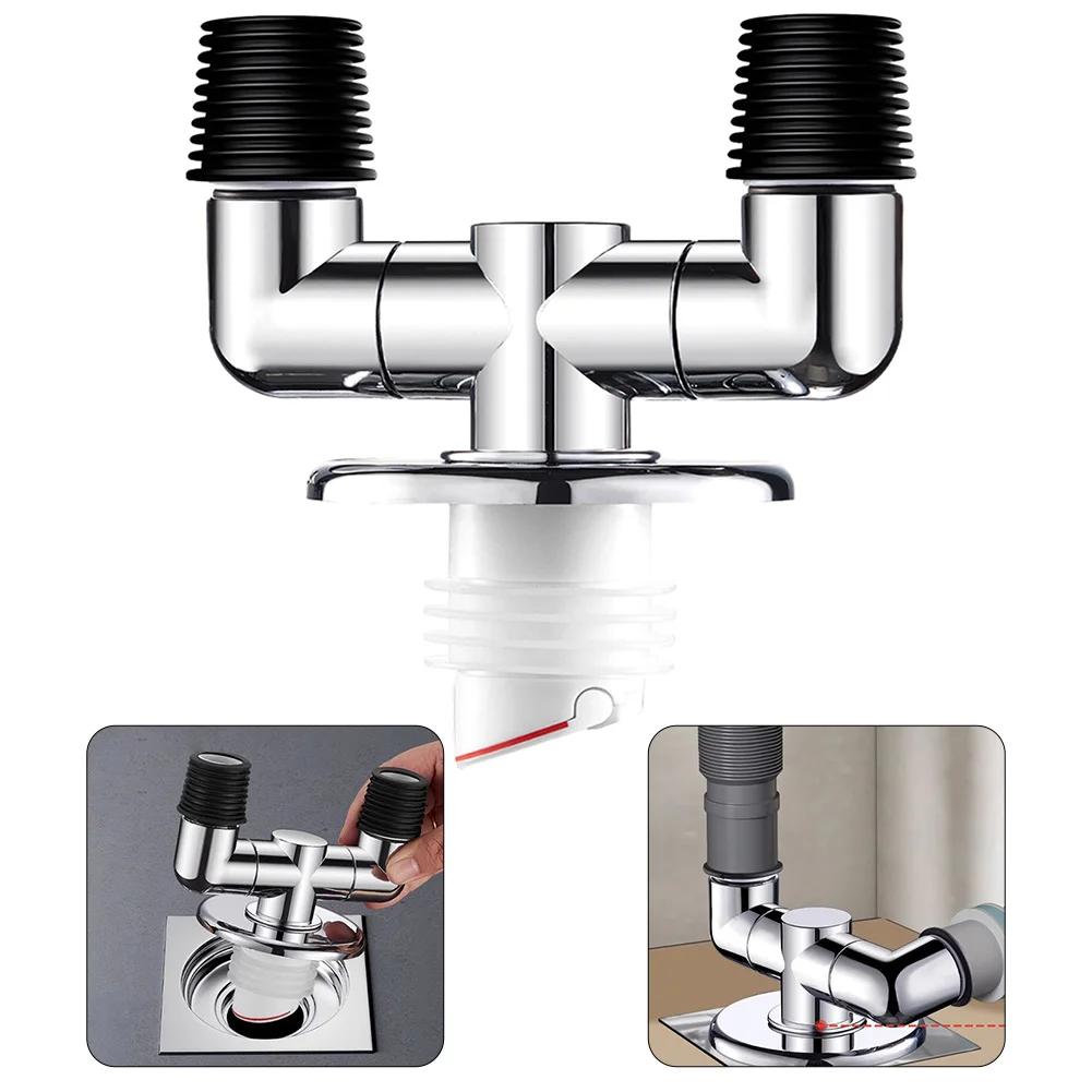 Washing Machine Floor Drain Adapter Sewer Elbow Pipe Connector Tees Joint Basin Sink Drainage Pipe Adapter Bathroom Accessories