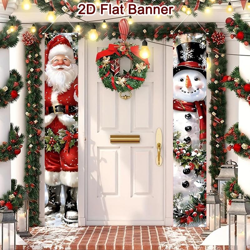 2026 Christmas Door Banner, Santa Snowman Wall Decals, Merry Xmas Home Decor, New Year Gift, Navidad Natal Holiday Couplet