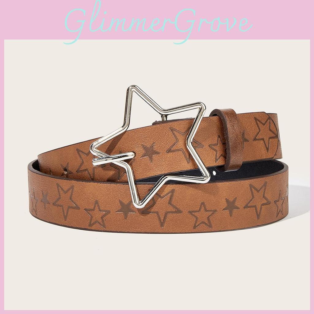 Ethnic Leather Belt Star Pattern Women Denim Pairing Summer Fashion Supplies