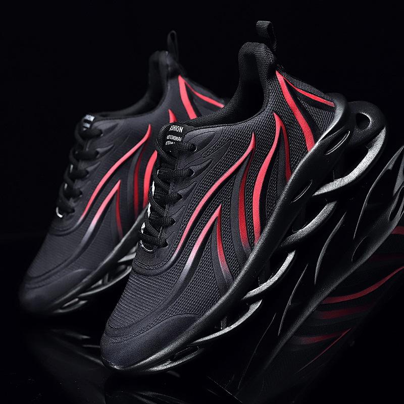 

2024 Новые популярные дышащие сетчатые кроссовки Корейская версия универсальной спортивной обуви Модная повседневная обувь Мужская обувь 39 чёрный