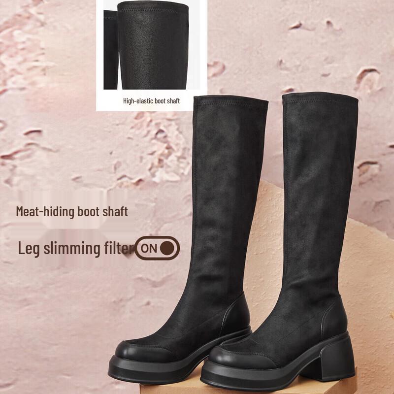 BASTO Winter High-Heel Platform Knight Boots 36