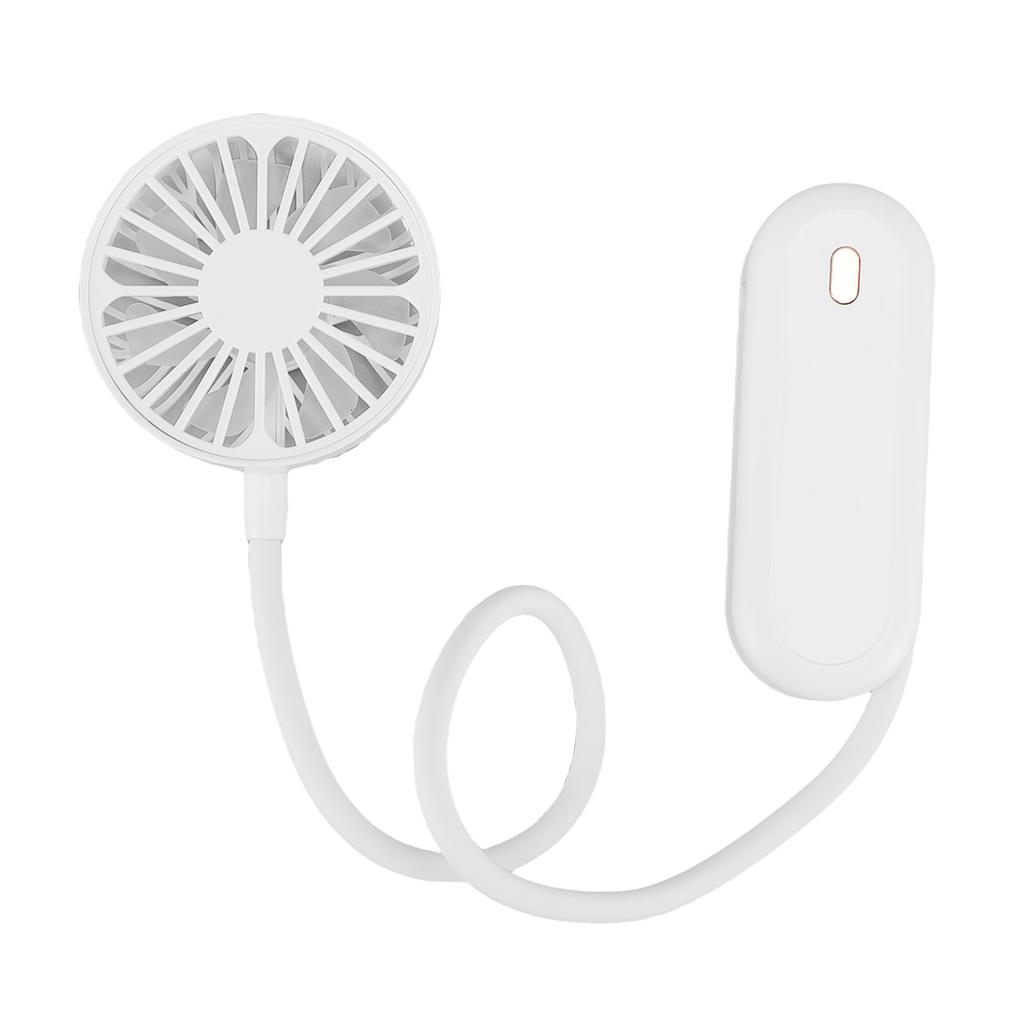 Handlicher Nackenventilator USB Wiederaufladbar Schwanenhals Biegsam Persönlicher Tragbarer Ventilator für Draußen Weiß