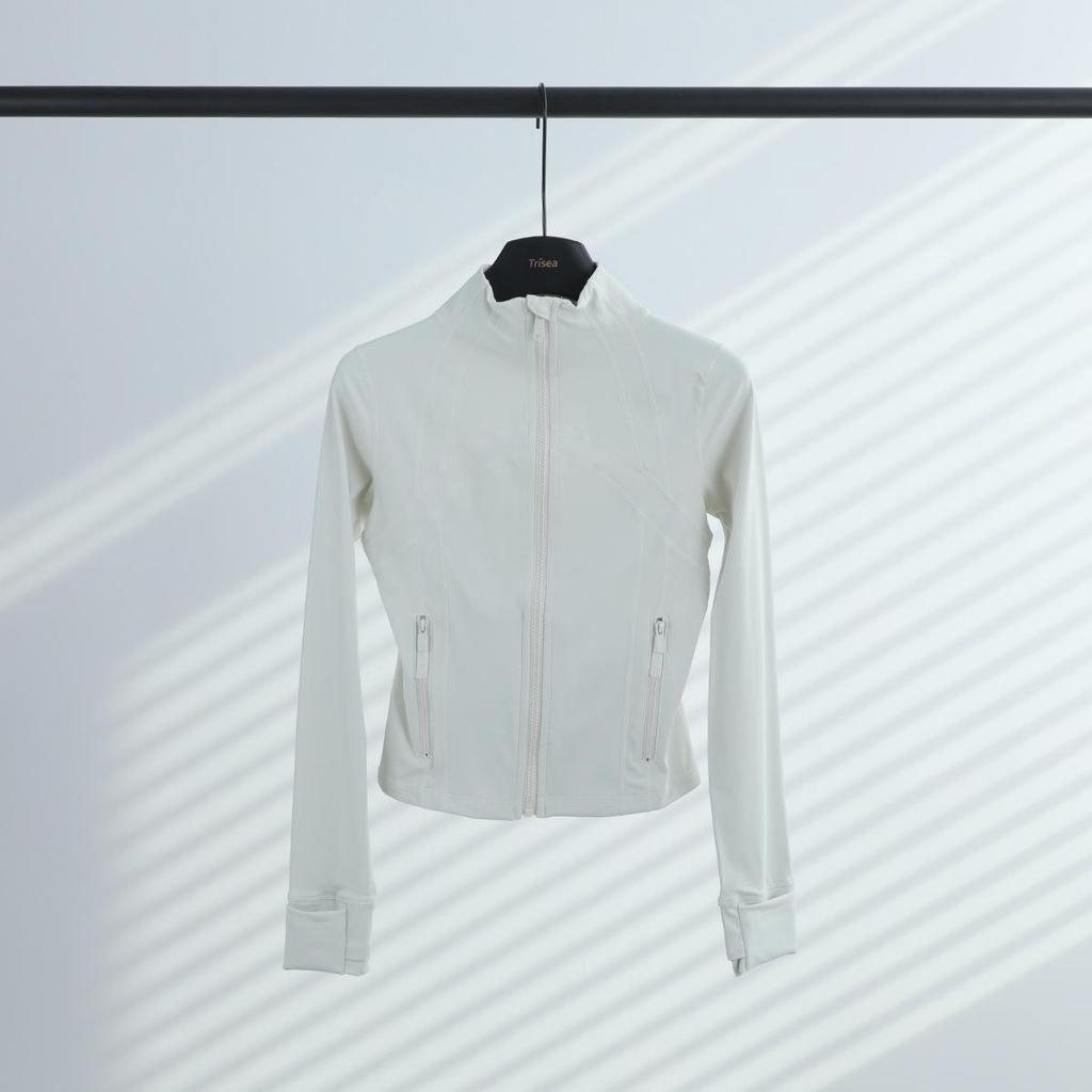 LULULACIE Women's Slim Fit Long Sleeve Sport Jacket with Stand-up Collar for Running and Yoga