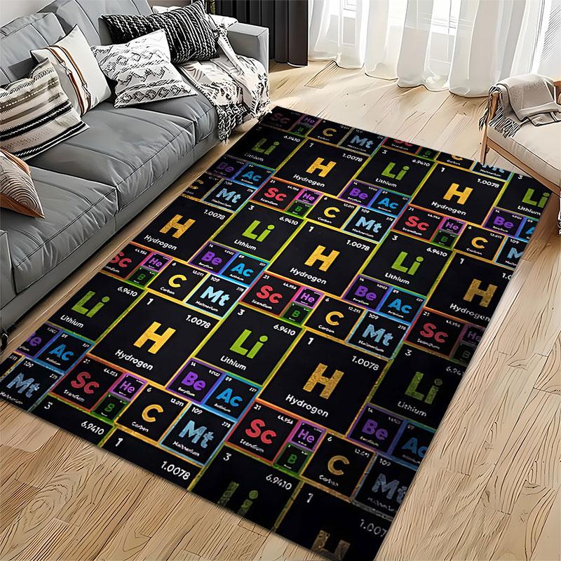 Periodic Table Pattern Carpet suitable as a non-slip mat for the living room or bedroom sofa