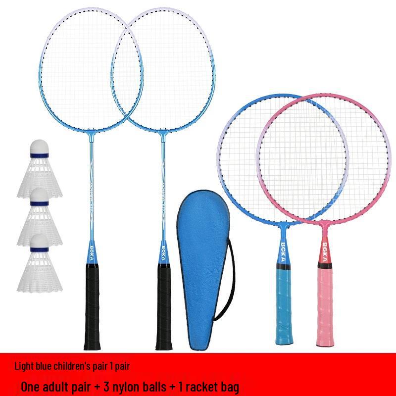 Ultra-Light Family Badminton Racket Set for Kids & Adults - Durable, High Elasticity Rackets with Ball Bag