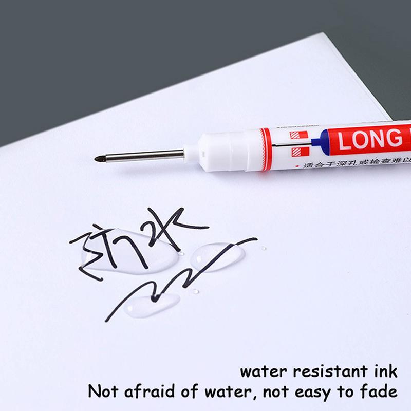 20Mm Black/Red/Black/Blue Ink Long Head Markers Pen Bathroom Woodworking Decoration Multi-Purpose Deep Hole Marker Pens