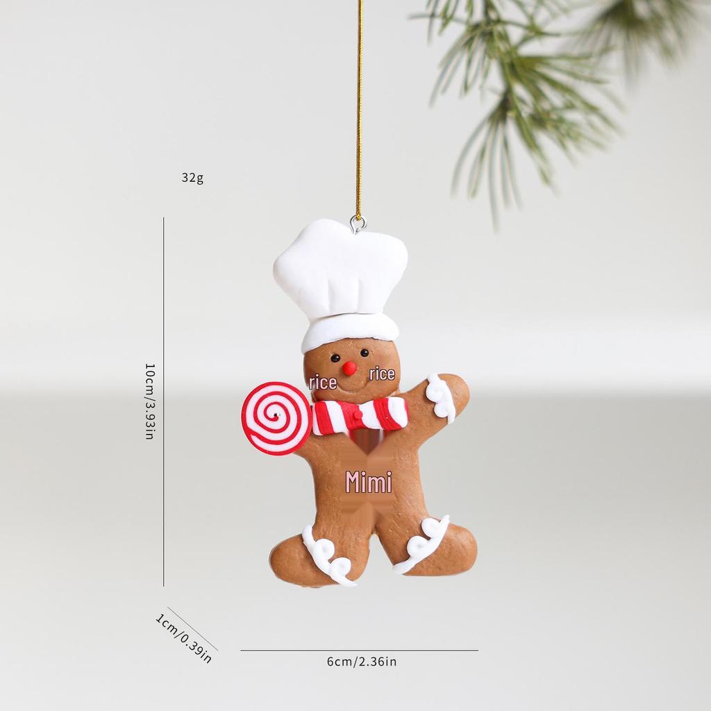 2026 Christmas Gingerbread Man & Santa Claus Resin Ornament for Home & Tree Decoration