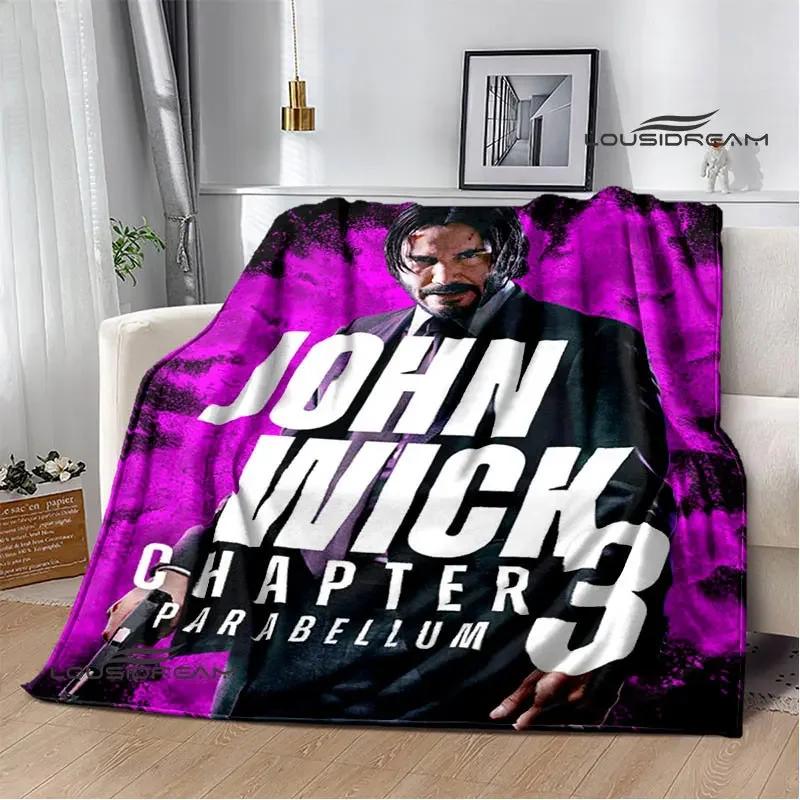 Film John Wick bedruckte Decke Picknickdecke Warme Decke Weich und bequem Heimreise Decke Bettwäsche Geburtstagsgeschenk