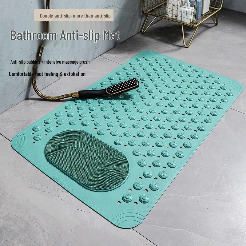 Anti-Slip PVC Bathroom Mat: Massage, Waterproof, Stain-Resistant Floor Mat with Suction Cups for Home or Hotel Use