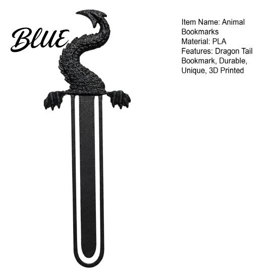 Creative Office Supplies for Readers 3D Printed Dragon Tail Bookmark, Retro Durable PLA Reading Marker, Niche Tools Adults Unique Fantasy Animal Page