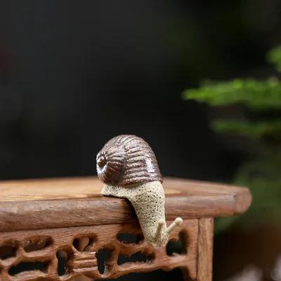 Ceramic Small Snail Decoration Home Decoration Bonsai Micro Landscape Living Room Tea Pet Desk Decoration