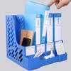 4 Column File Rack Holder Durable PP Material Desktop Organizer for Books Stationery Sundries School Office Desktop