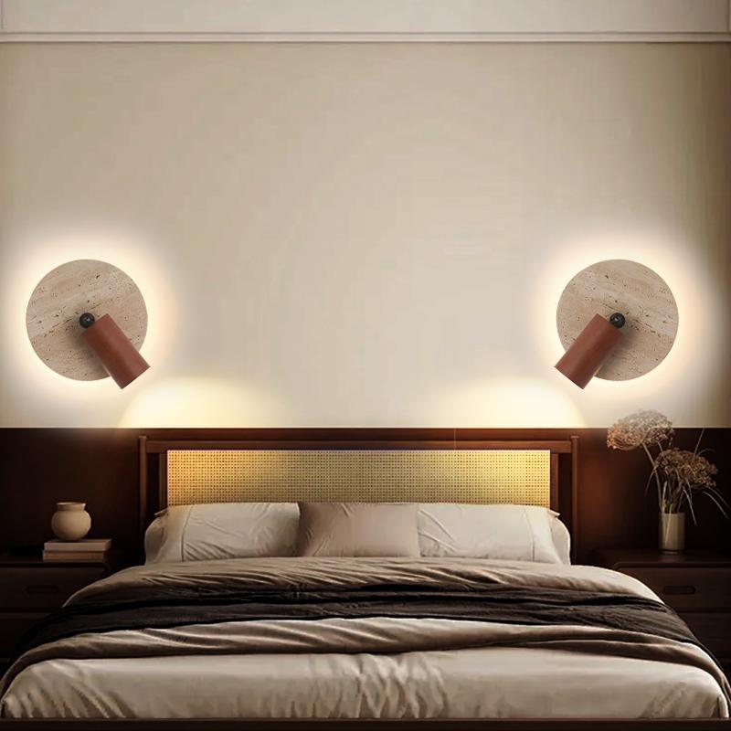 Wabi-Sabi Style Japanese Walnut Wall Lamp for Living Room, Bedroom, Hotel Entrance, or Corridor.