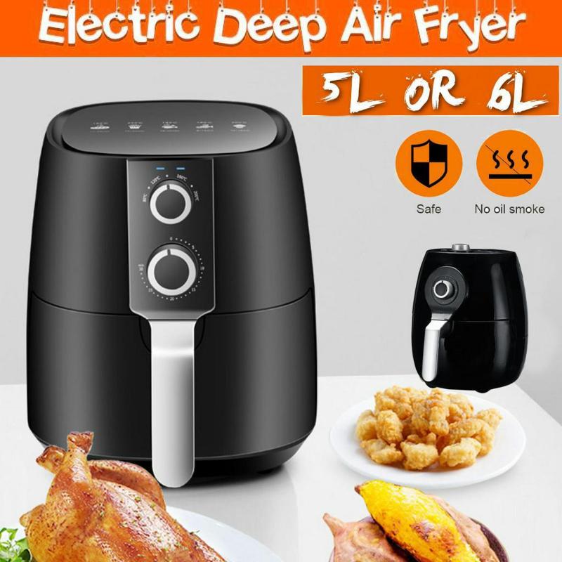 1350W Health Fryer Cooker Smart Touch LCD Airfryer Pizza Oil free Air Fryer Multi function Smart Fryer for French Fries 5L