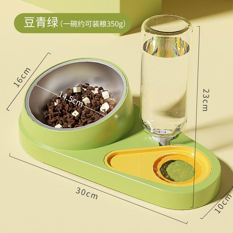 Automatic Non Overturn Stainless Steel Cat Food And Water Feeding Bowl For Pet Cats