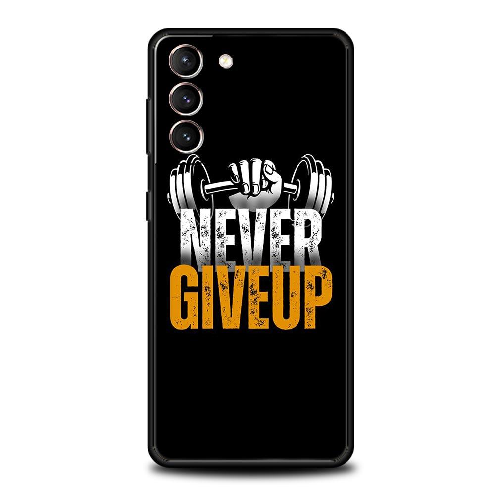 Gym Fitness Bodybuilding Phone Case For Samsung Galaxy S26 Ultra S25 Plus S24 FE S23 S22 5G S21 S20 Cover Black Soft