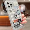Barcode label transparent mobile phone case suitable for 14/13 soft case iPhone12Pro/15promax anti-drop 11/xs