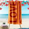 Love Text Orange Beach Towel Beach Towel Quick-drying for Travel Outdoor Sports Jogging Beach and Swimming
