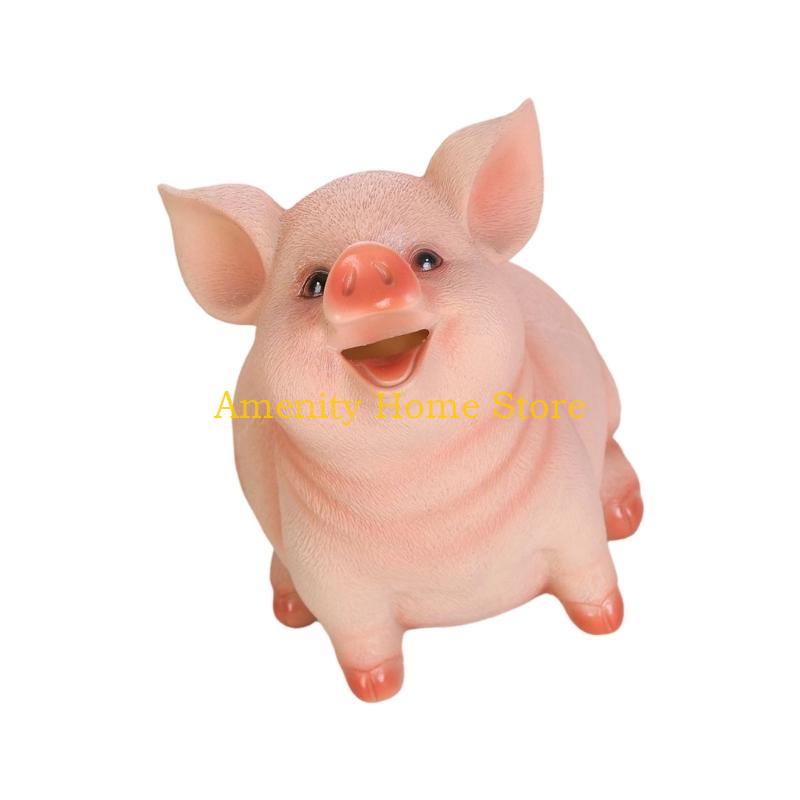 F26C Lovely Pig Money Banks,Unbreakable Resin Piggy Banks,Animal Money Box Coin Banks Home Decorations Coin Saving Box