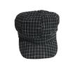 Versatile plaid thin octagonal hat British retro student cap Casual painter hat Newsboy hat Children