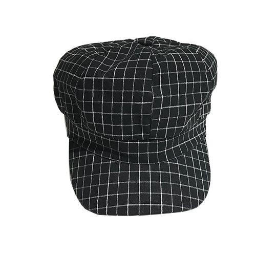 Versatile plaid thin octagonal hat British retro student cap Casual painter hat Newsboy hat Children