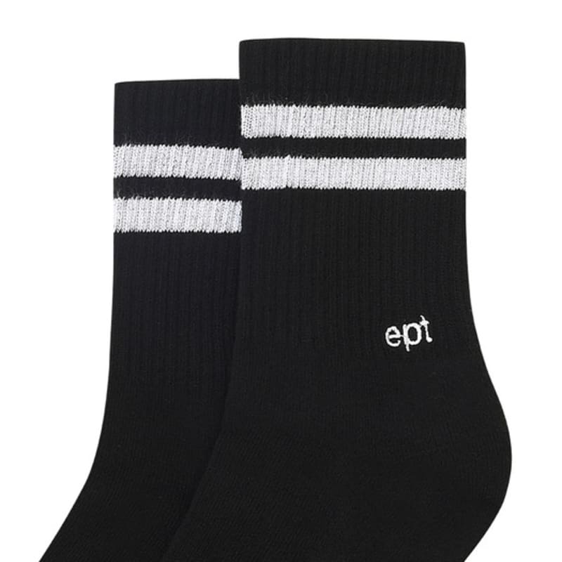 EPT STRIPE LOGO SOCKS (BLACK_WHITE)