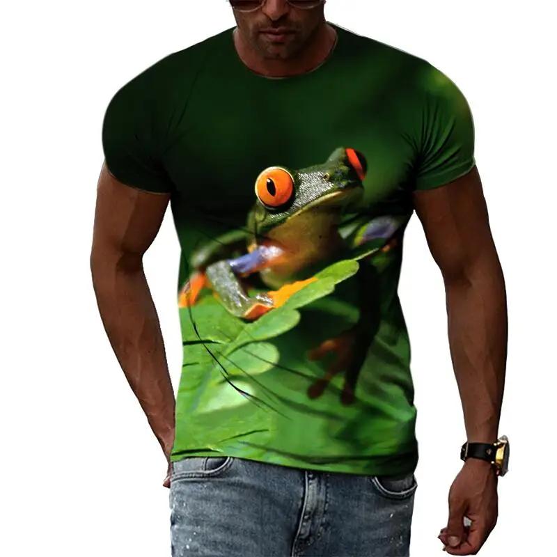 Funny Frog T-Shirts Animal 3D Print Streetwear Girl And Boy Fashion Oversized Short Sleeve T Shirt Kids Tees Tops Children's Clothing