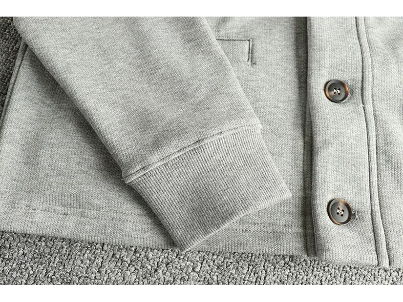 Men's Velvet Embroidered Mandarin Collar Hoodie Jacket - Heavyweight, Warm, High Street Style