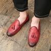 New Wedding Dress Red Brown Black Patent Leather Shoes For Men Tassels Driving Loafers Prom Homecoming Party Footwear Zapatos