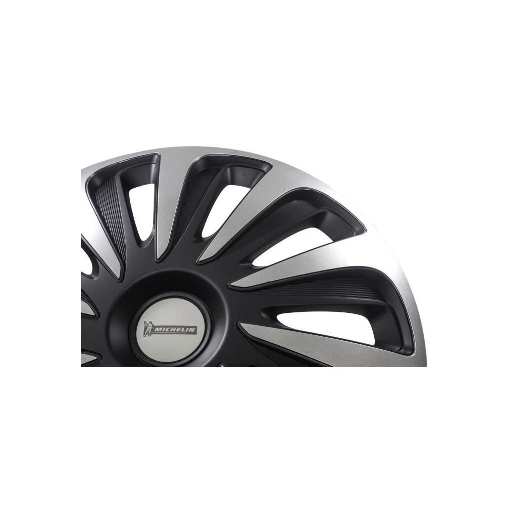 Set of 4 Silver/Black 15 inches 38.10 cm MICHELIN 92014 Wheel Trim Louise with Reflector System N.V.S Set of 4 Silver/Black 15 inches 38.10 cm MICHELIN 92014 Wheel Trim Louise with Reflector System N.V.S