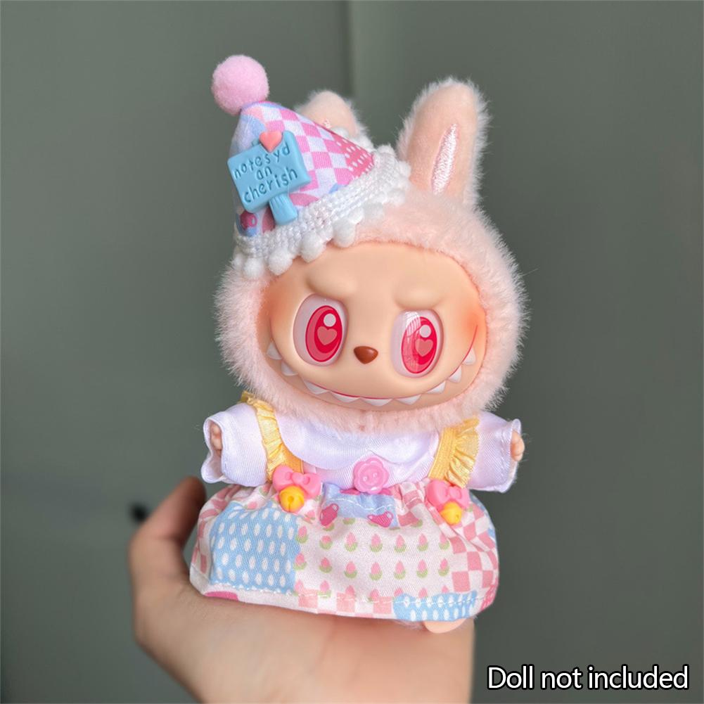 For 17cm Labubu Doll Clothes Fashion Clothes Hoodies Doll Clothes Color Match Hoodies Dolls Accessories Cute Decoration Little Cloths