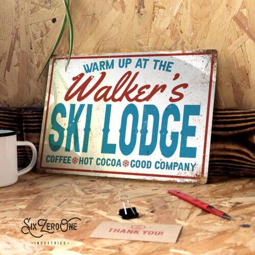 Personalised Ski Lodge Metal Sign  Custom print any name  Family Apres holidayAluminum 20x30cm（7.8x11.8inch）
