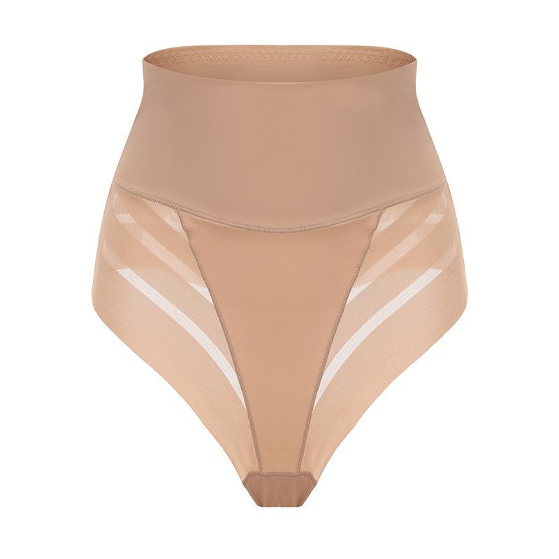 Panciera Modellante a Vita Alta Controllo Pancia Rete a Strisce Sottile Taglia Forte Sollevamento Glutei Slip