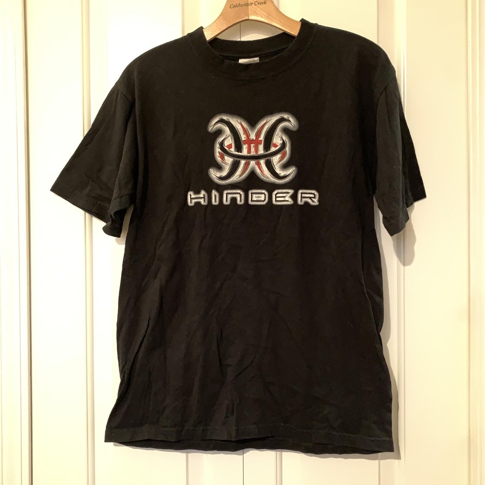 Collection HINDER Band Logo graphic black Unisex Shirt All Size UU82 XXL