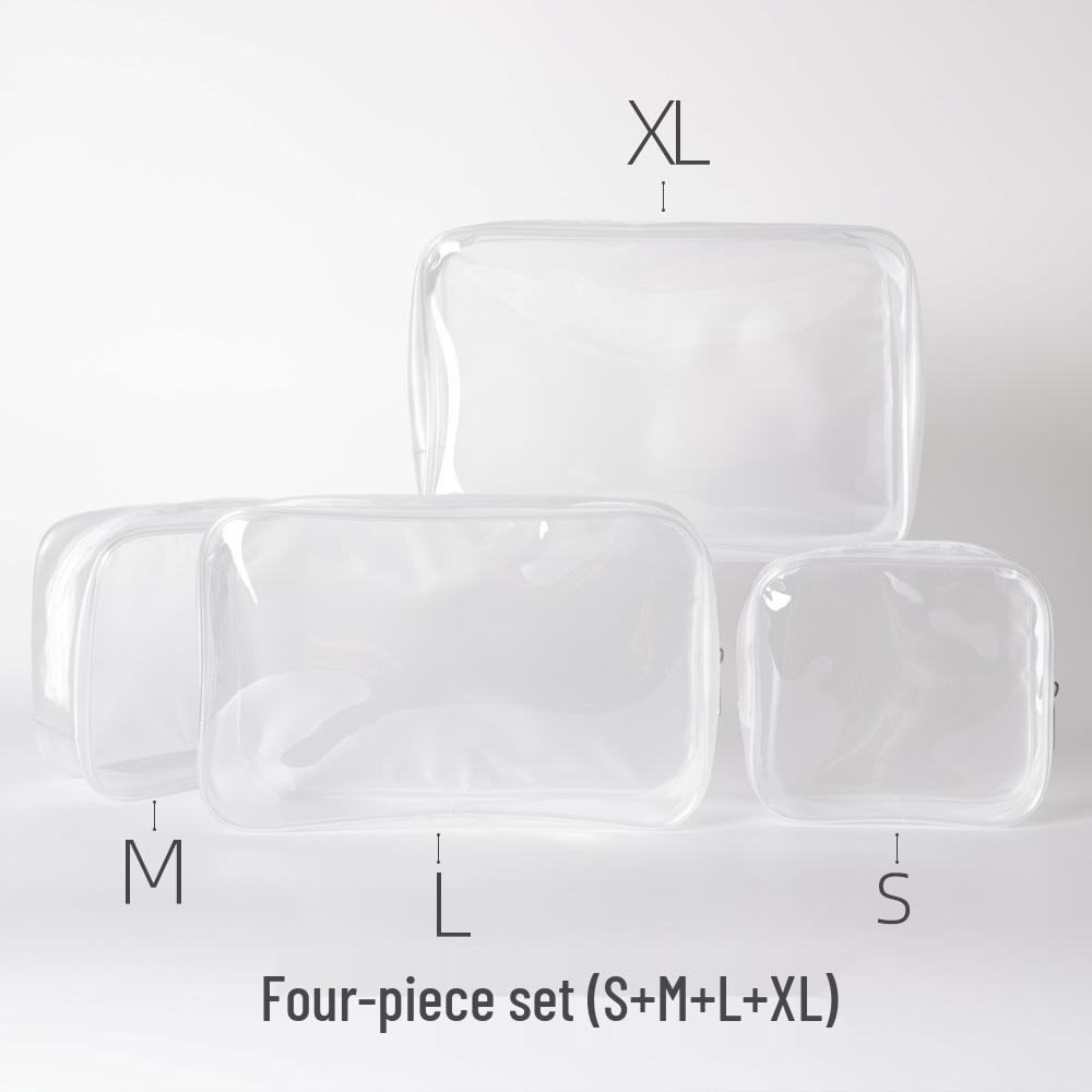High-End Waterproof Transparent PVC Makeup Bag with Zipper - Large Capacity Portable Jelly Ins Style Storage Bag
