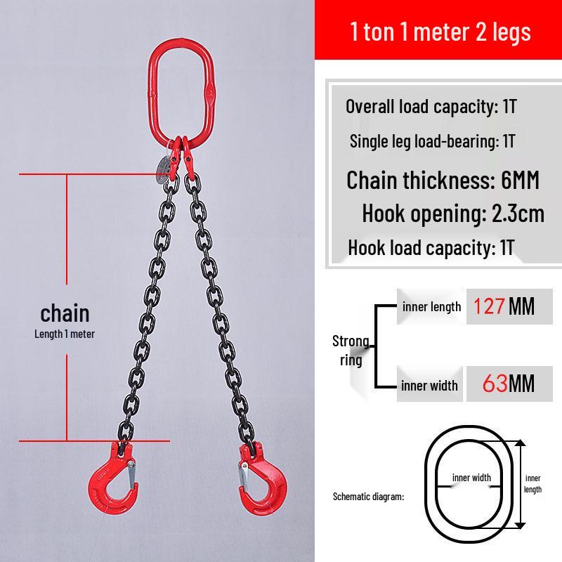 Multi-Hook Manganese Steel Chain Sling for Cranes & Forklifts