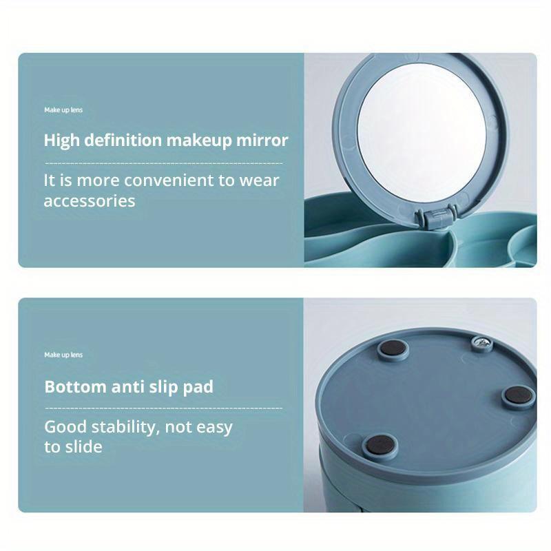 1pc Blue/Pink Jewelry Stand Holder Display Tray Jewelry Storage Box Multilayer Rotating Plastic Stand Earring Ring Box Cosmetics