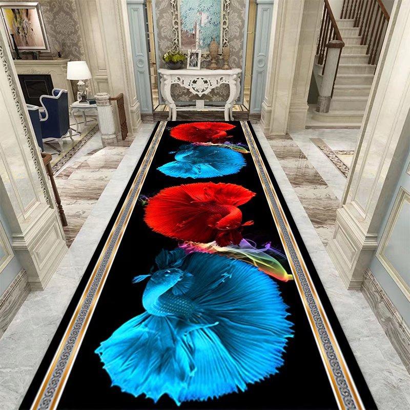 European Style Long Carpet For Stairway Hallway Carpets Nordic Home Corridor Carpets Aisle Rug Party Wedding Red Area Rugs