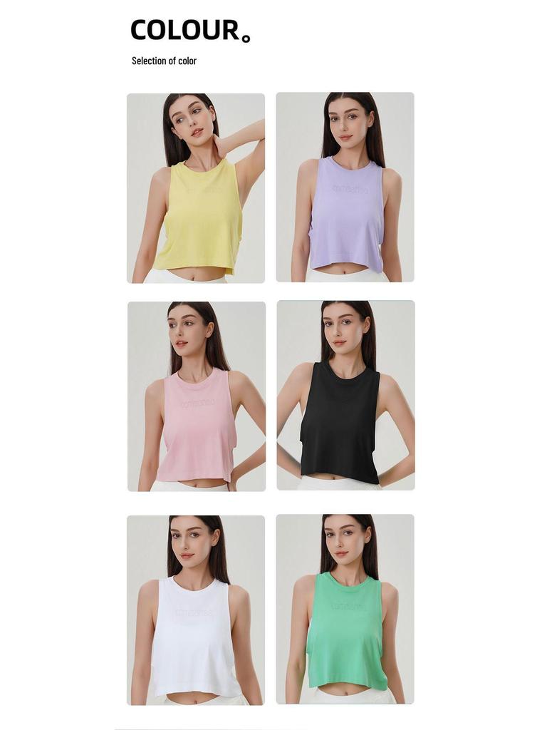 2025 Lulu Women's Quick-Dry Seamless Yoga Tank Top - Short, Sporty, and Stylish