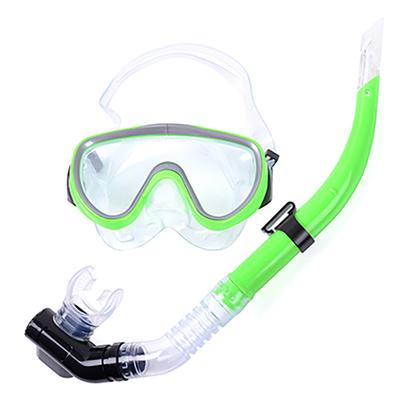 Große Tauchmaske, Taucherbrillen-Set aus gehärtetem Glas, Schnorcheln, Silikon-Mundstück, Atemschlauch-Ausrüstung, doppelte Entwässerung.