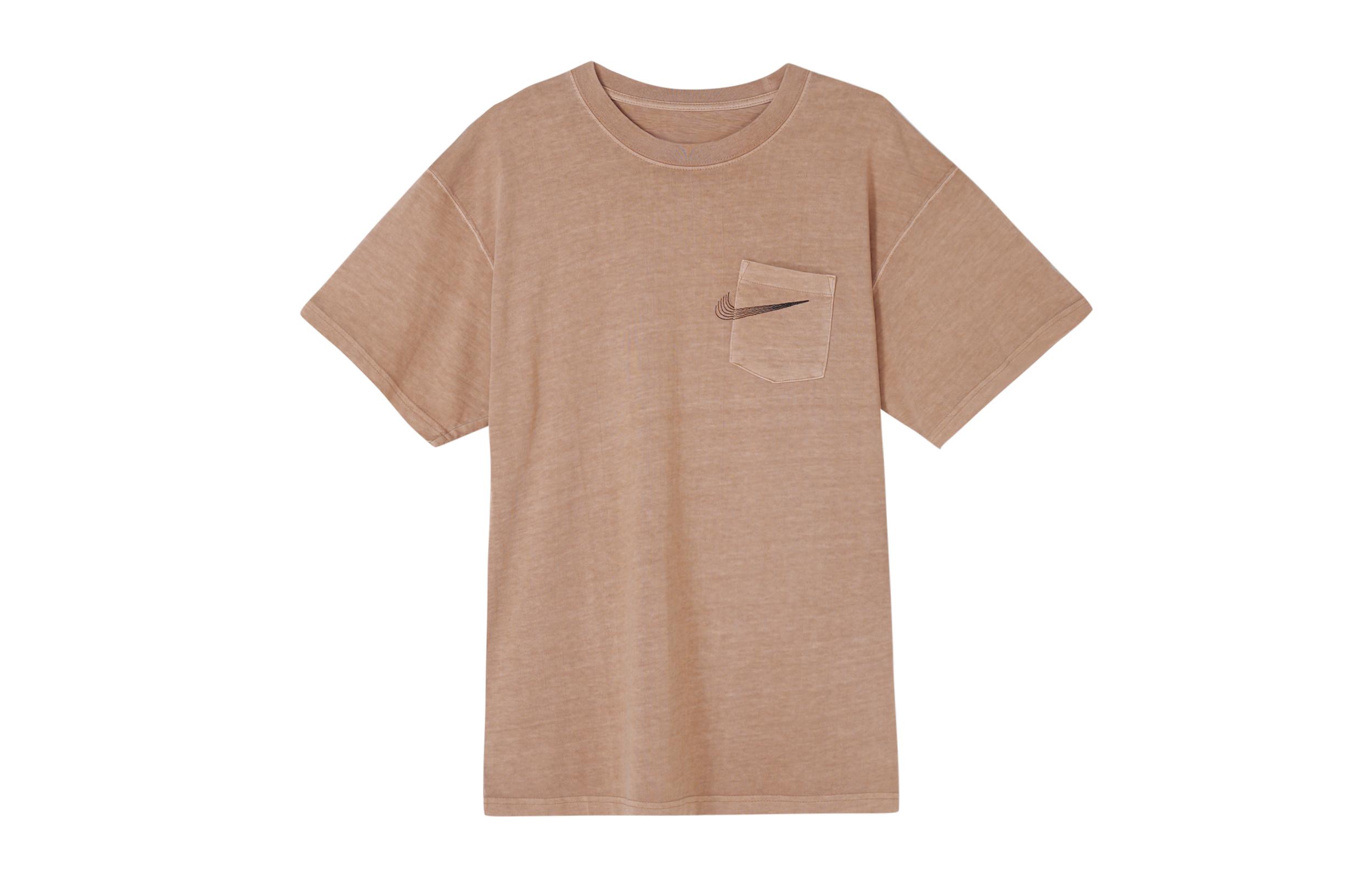 Nike T Shirts Men s Khaki Crew Neck Moderate Straight Fit CW1467-283 S