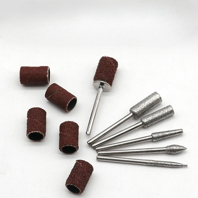 12Pcs Nail Sandpaper Ring Polishing Head Nail Polishing Combination, Hardware Electroplated Diamond Nail Polishing Rod