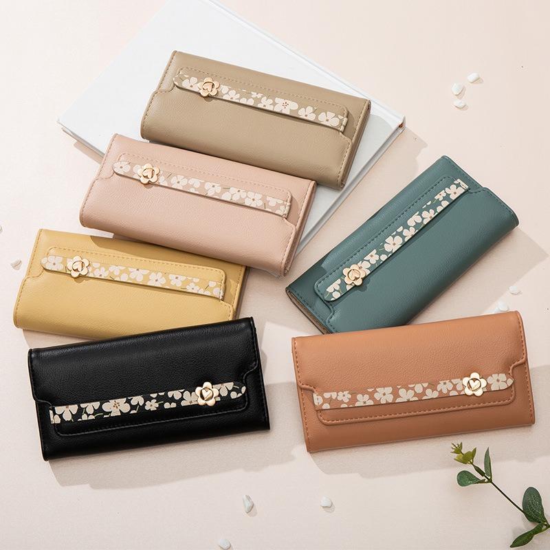 Wallet PU Printed Buckle Multifunctional Women's Handbag