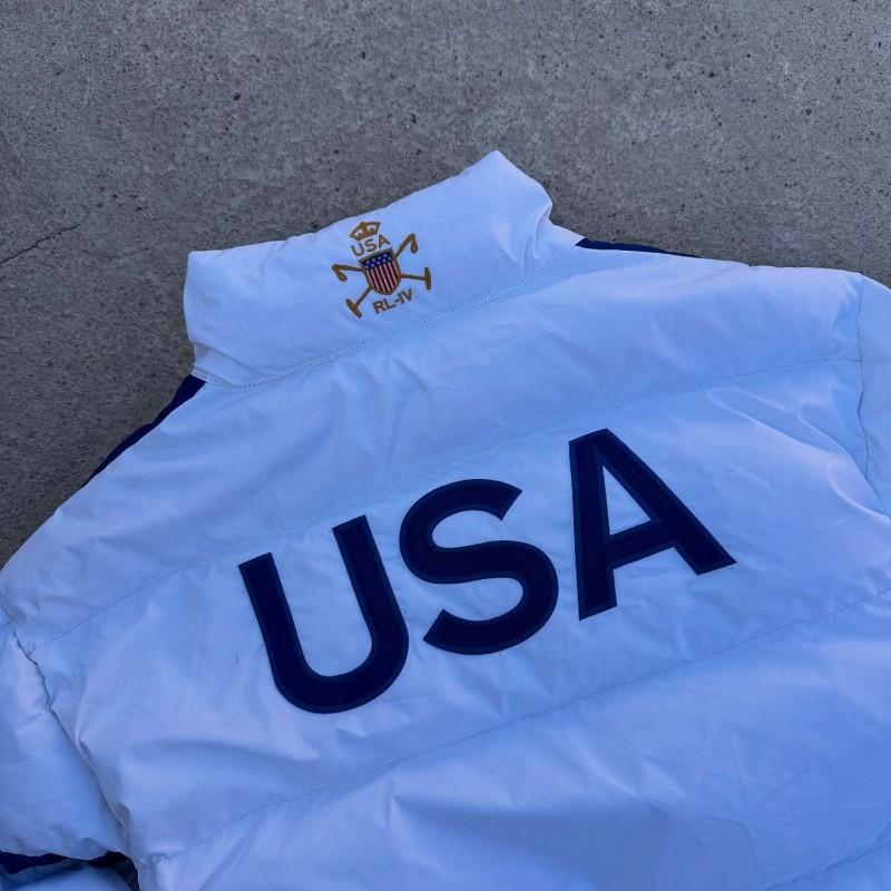 Heavyweight Minimalist Winter Loose Cotton Puffer Letter Embroidery Flag Men Women Street Style Stand Collar