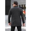 Men's Casual Cut Windproof Buttoned Long Black Cuff Coat