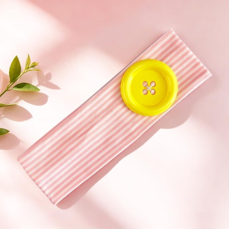 Retro Ins Style Cute Print Button Headband Women Y2K Sweet Cool Hair Accessories Cute Sweet Dating Hair Band