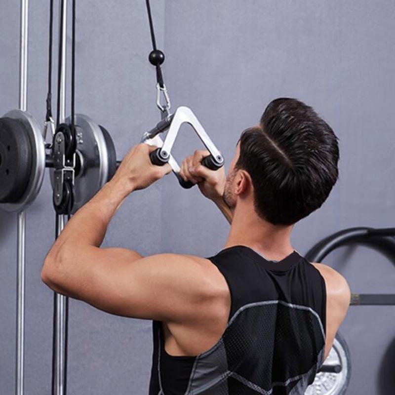 V Shape Straight Press Down Bar for Weight Workout, Cable Machine Pull Down Bar, Strength Training Pull Down Attachments