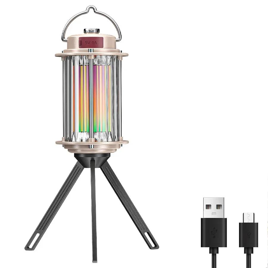 Outdoor Camping Lamp Rechargeable Portable Detachable Tripod LED Camping Tent Light for Outdoor Backpacking Hiking Fishing